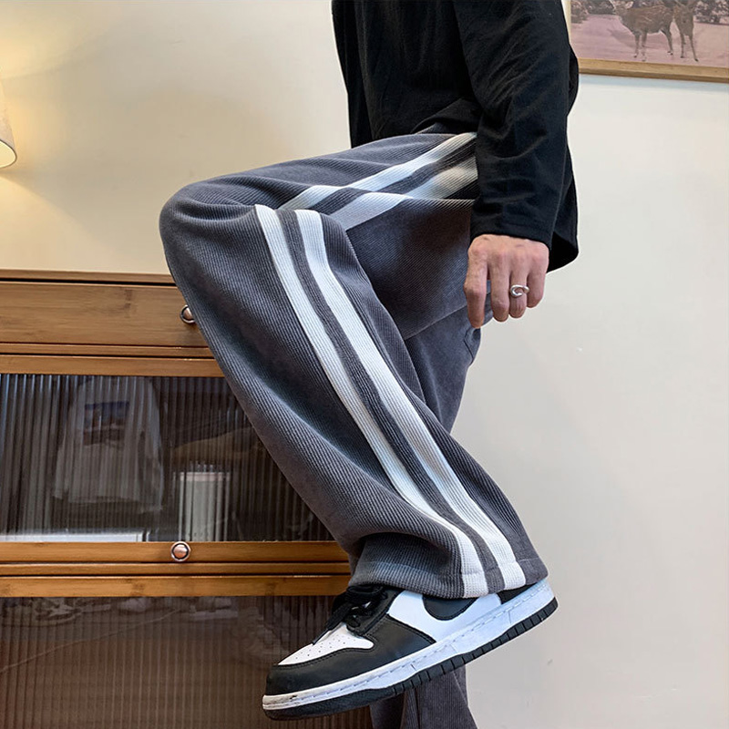 Street Fashion Clothes - Brown Sweatpants Men Casual Corduroy Pants
