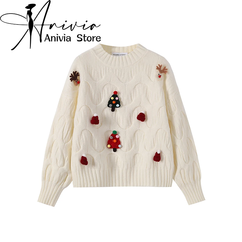 Street Fashion Clothes - Women Christmas Pullover Knitted Sweater Y2k