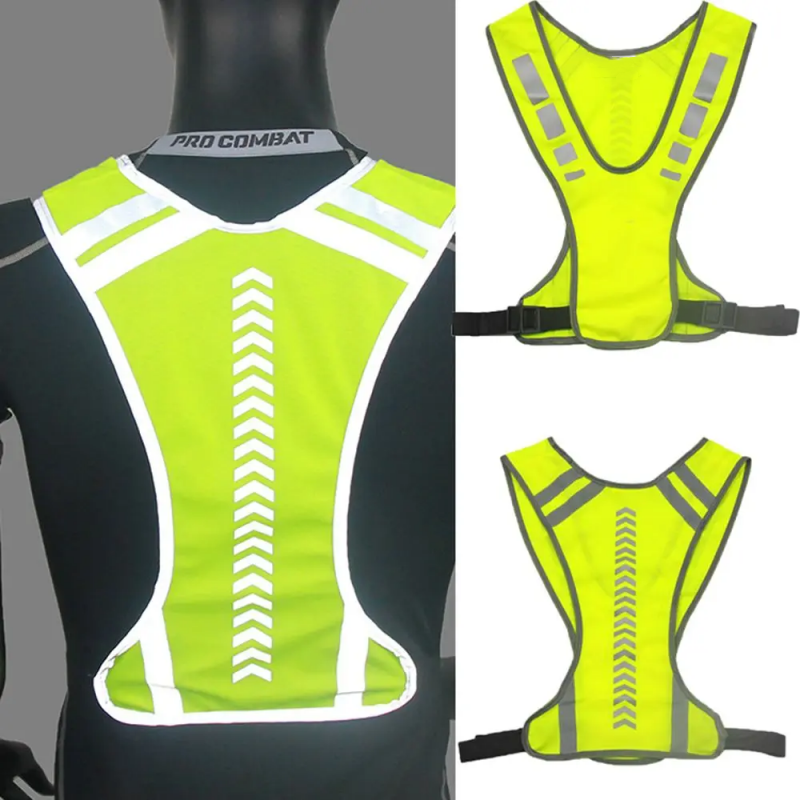 Reflective Jacket Running - Cycling Motorcycle Reflective Safety Vest Jacket