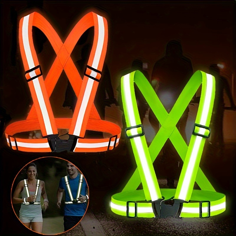 Reflective Jacket Running - Highlight Reflective Straps Night Work Security
