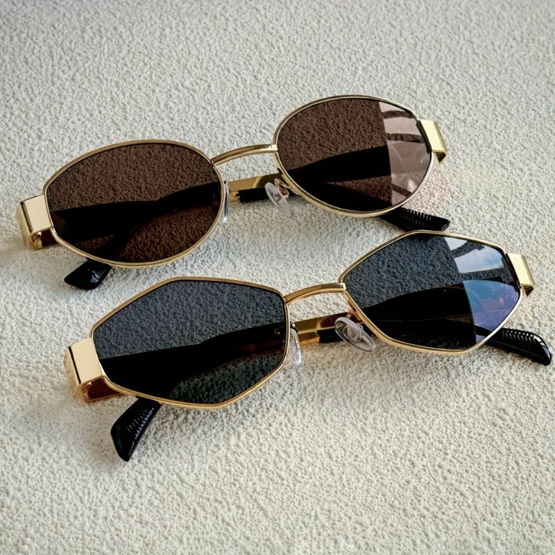 Street Fashion Glasses - 2pcs Summer Trendy Glasses Set Rhombus