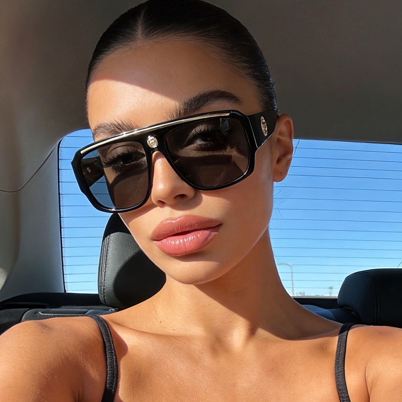 Street Fashion Glasses - 1PC oversized black frame temperament women's