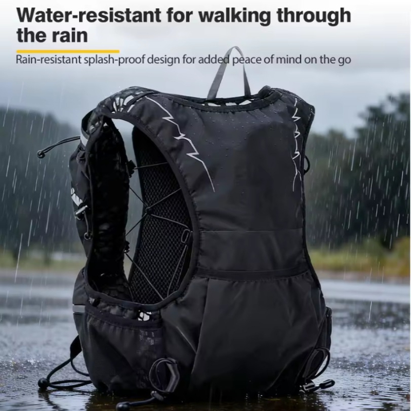 Reflective Jacket Running - Lightweight Water-Resistant Running Hydration Vest Backpack