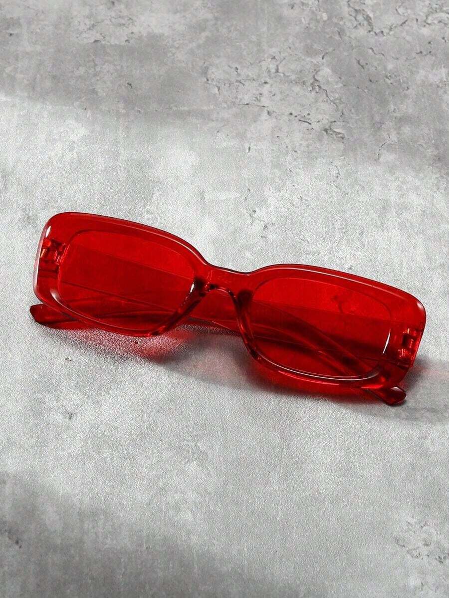 Street Fashion Glasses - Unisex Red Square Frame Fashion Glasses