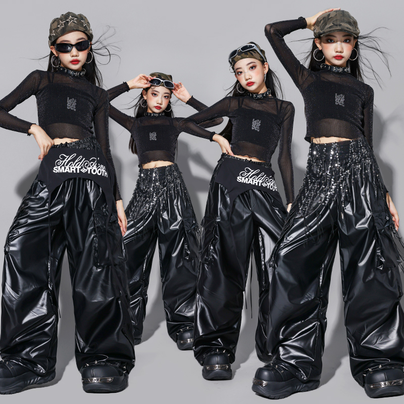 Street Fashion Dance - Children Streetwear Costume Girls K-pop Shiny