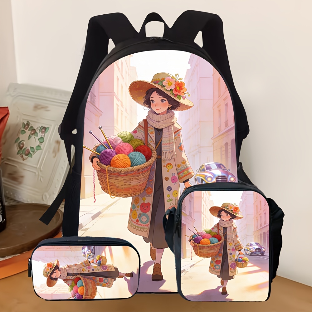 3pcs 2D Flat Backpack Three-Pi – Street Fashion China Beautiful Girls Bewertung und Preis