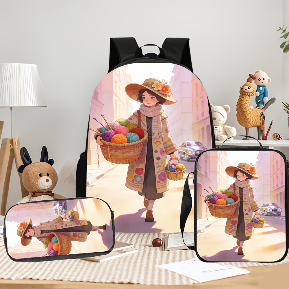 3pcs 2D Flat Backpack Three-Pi – Street Fashion China Beautiful Girls Bewertung und Preis