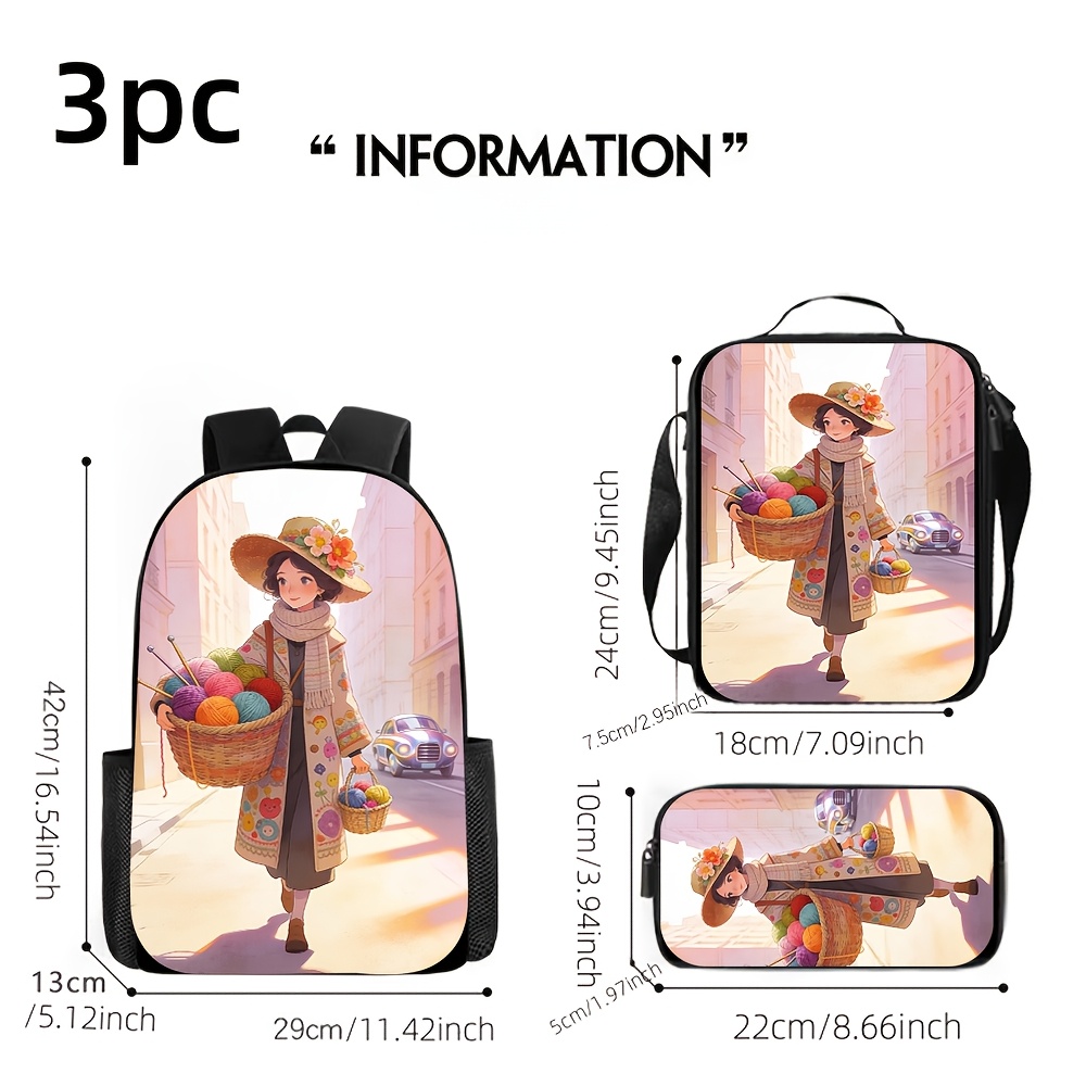 3pcs 2D Flat Backpack Three-Pi – Street Fashion China Beautiful Girls Bewertung und Preis