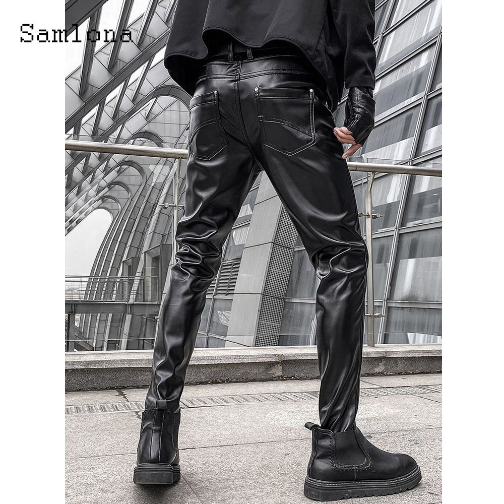 Men's Rock Style PU Leather Pa – Street Fashion Dance Bewertung und Preis