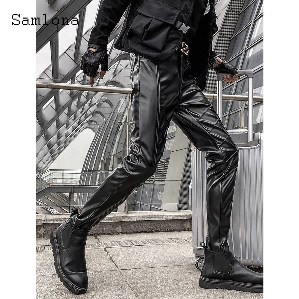 Men's Rock Style PU Leather Pa – Street Fashion Dance Bewertung und Preis