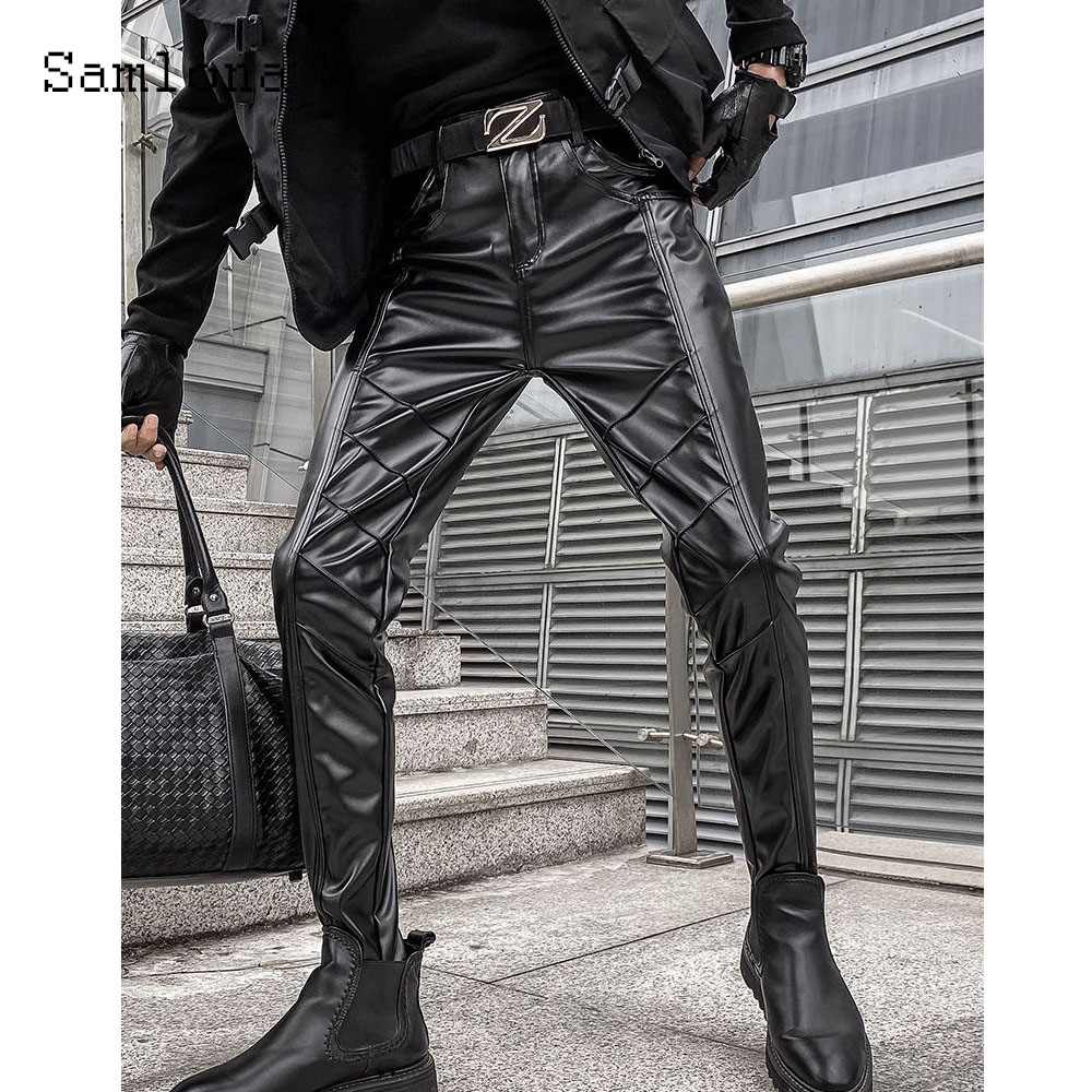 Men's Rock Style PU Leather Pa – Street Fashion Dance Bewertung und Preis