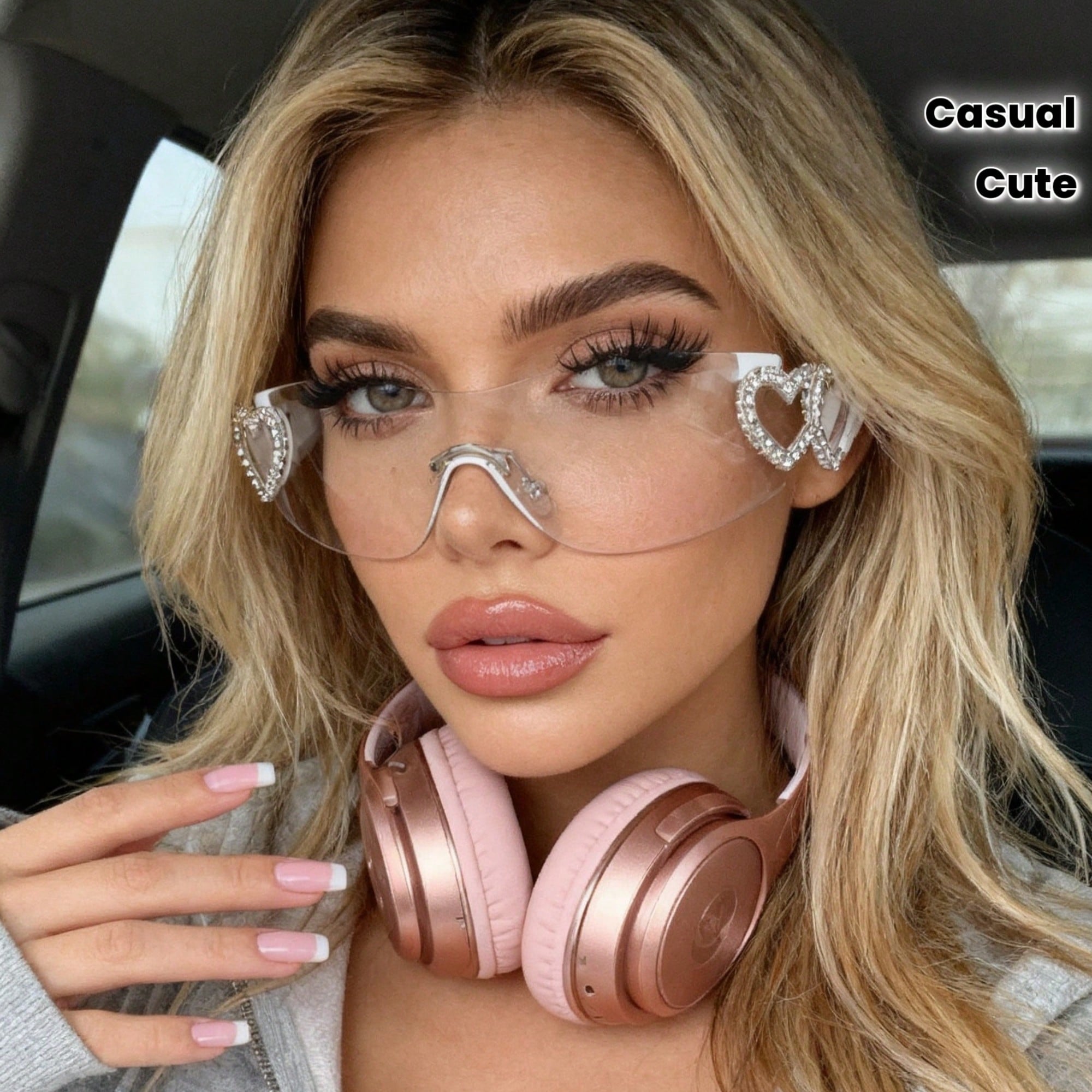 1PC fashion heart-shaped frame – Street Fashion Glasses Bewertung und Preis