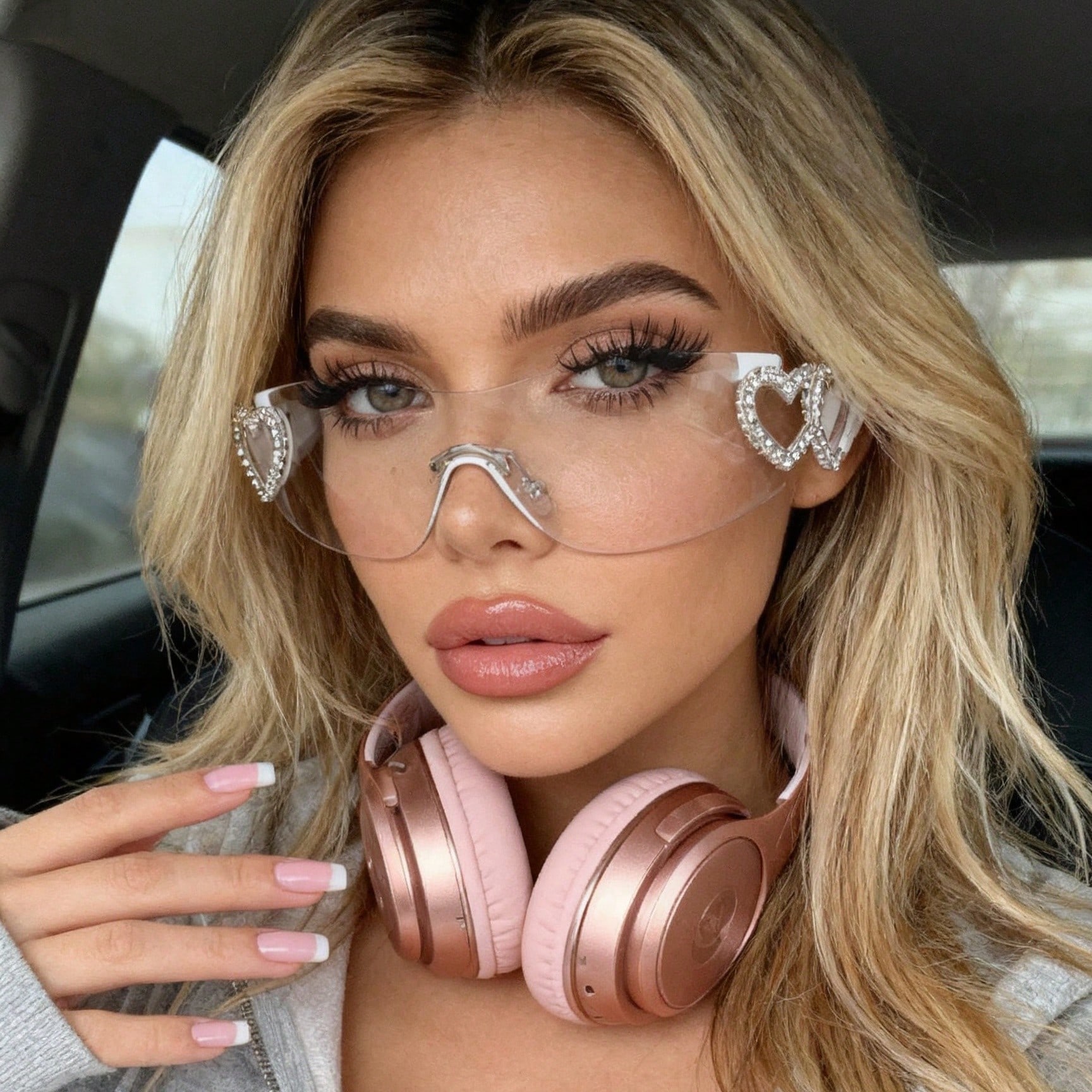 1PC fashion heart-shaped frame – Street Fashion Glasses Bewertung und Preis