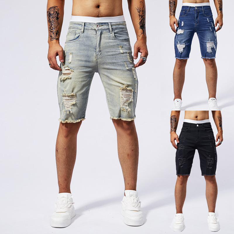 2025 Summer New Men's Ripped D – Street Fashion Brand Bewertung und Preis