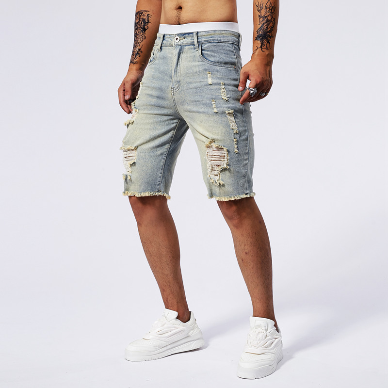 2025 Summer New Men's Ripped D – Street Fashion Brand Bewertung und Preis
