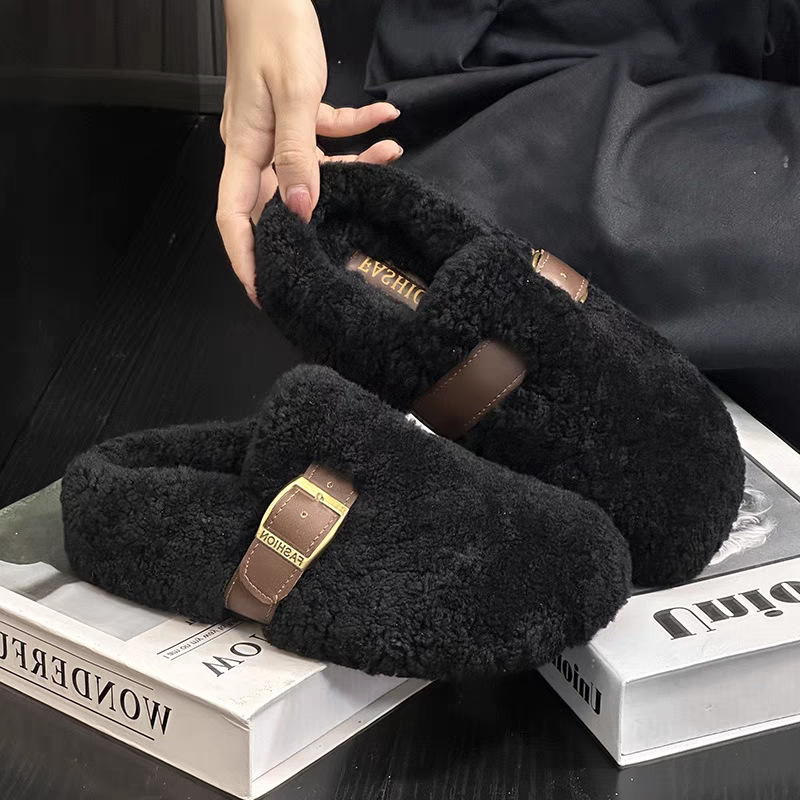 Fashion Lamb Wool Plush Slippe – Street Fashion Clothes Bewertung und Preis