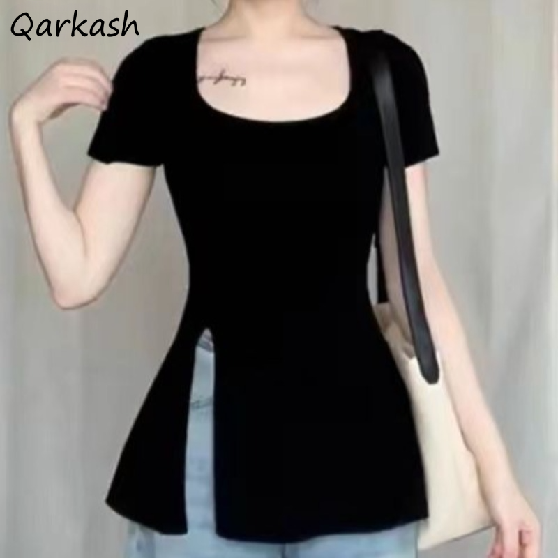 Summer T-shirts for Women Slit – Street Fashion Korean Girl Bewertung und Preis