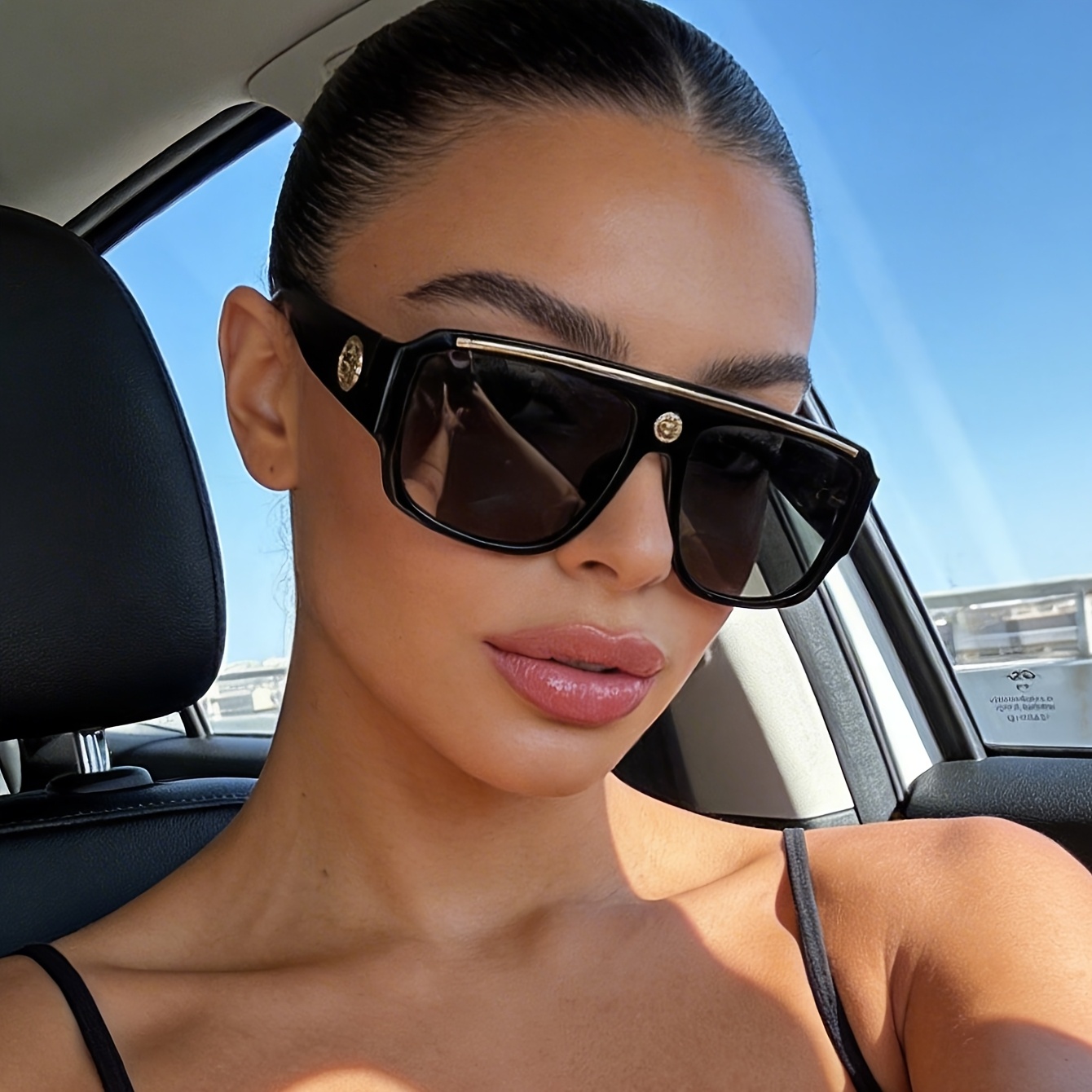 1PC oversized black frame temp – Street Fashion Glasses Bewertung und Preis