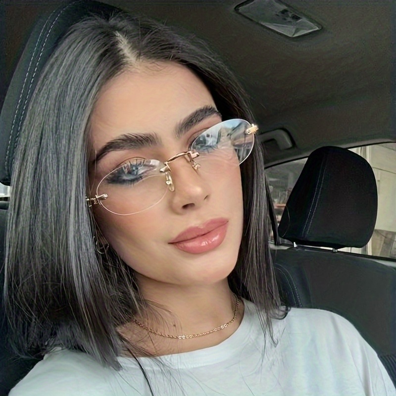 1Pc frameless oval fashion gla – Street Fashion Glasses Bewertung und Preis