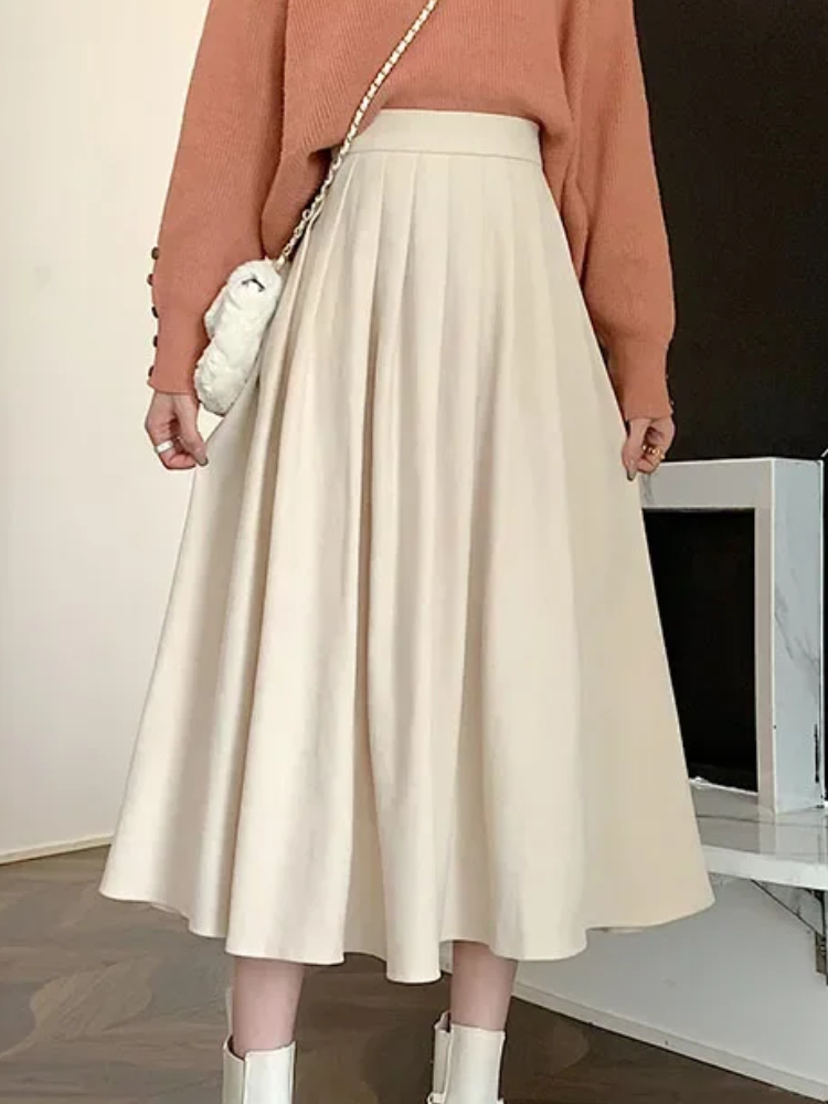 Women's Vintage Pleated Skirt  – Street Fashion Korean Girl Bewertung und Preis