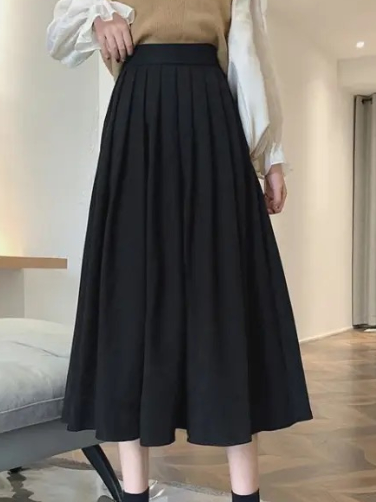 Women's Vintage Pleated Skirt  – Street Fashion Korean Girl Bewertung und Preis