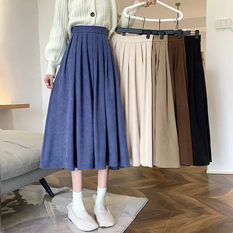 Women's Vintage Pleated Skirt  – Street Fashion Korean Girl Bewertung und Preis