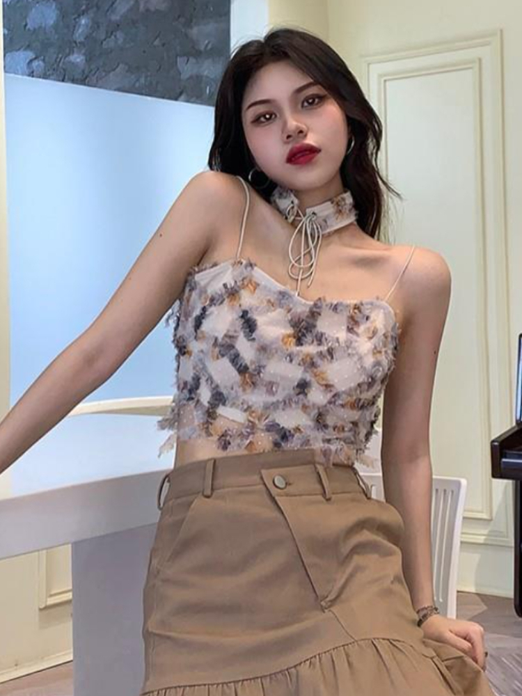 Camis Women Summer Print Crop  – Street Fashion Korean Girl Bewertung und Preis