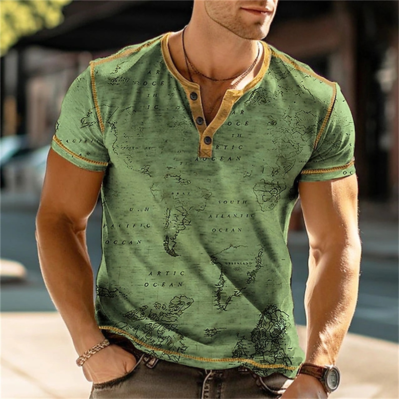 Men's Henry Shirts Funny 3D Pr – Street Summer Fashion Bewertung und Preis