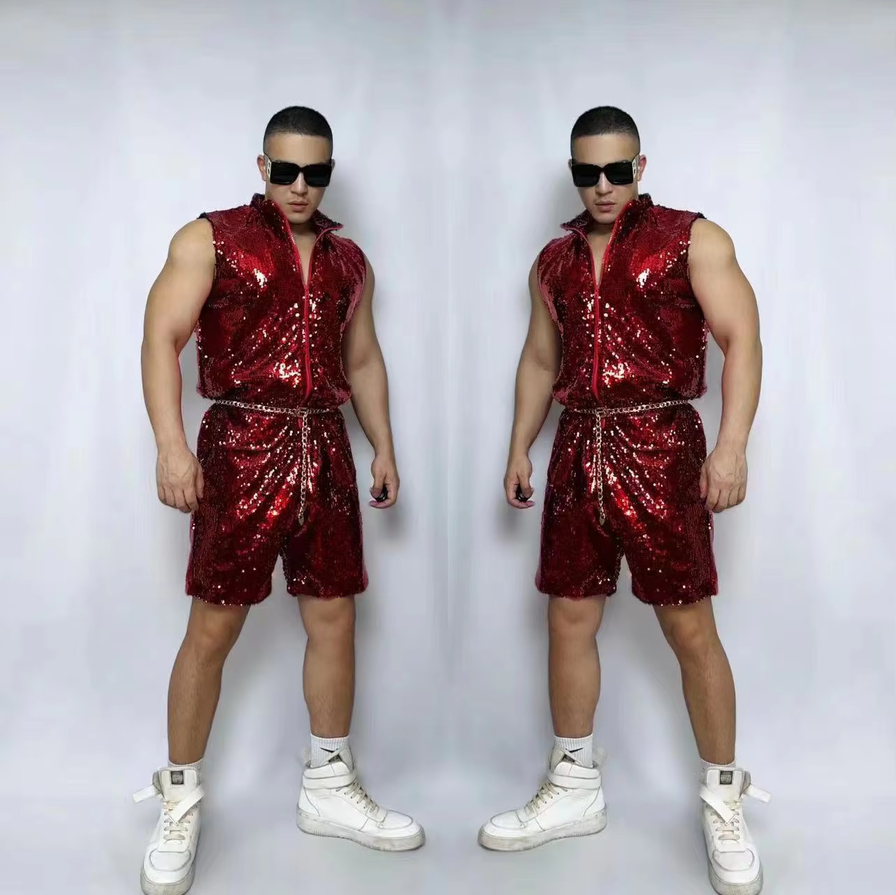Fashion Red Glitter Sequins Ju – Street Fashion Dance Bewertung und Preis