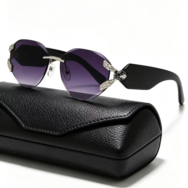 2026 Snake Head Decor Rimless  – Street Fashion Glasses Bewertung und Preis