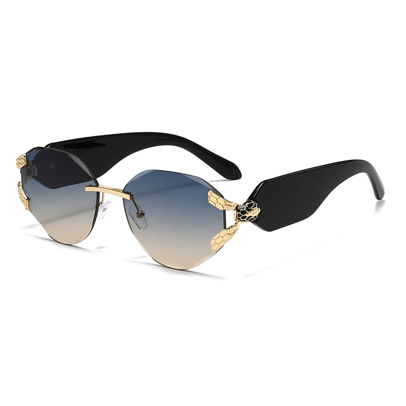 2026 Snake Head Decor Rimless  – Street Fashion Glasses Bewertung und Preis