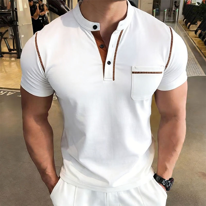 New Summer Men's Henry Collar  – Street Summer Fashion Bewertung und Preis