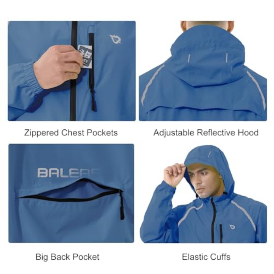 Men's Rain Jacket Waterproof W – Reflective Jacket Running Bewertung und Preis